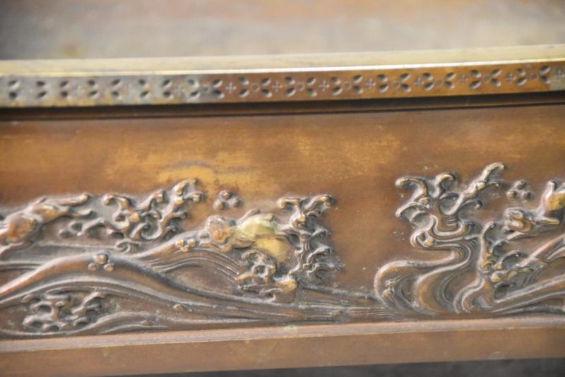 Japanese Birds and Waves Bronze Vase Suiban Width:600mm - Image 4