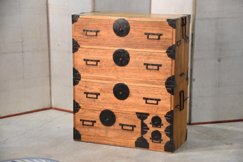 Japanese Antique Clothing Chest (2 sections) Width:890mm
