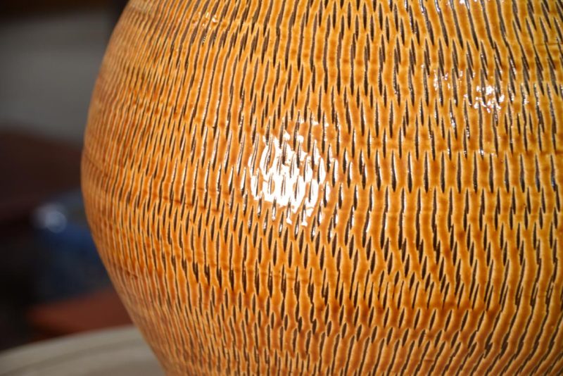 Japanese Mingei Onta Pottery Lidded Urn Width:340mm - Image 7
