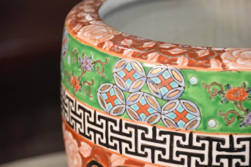 Coloured Imari Hibachi Urn Width:270mm - Image 2