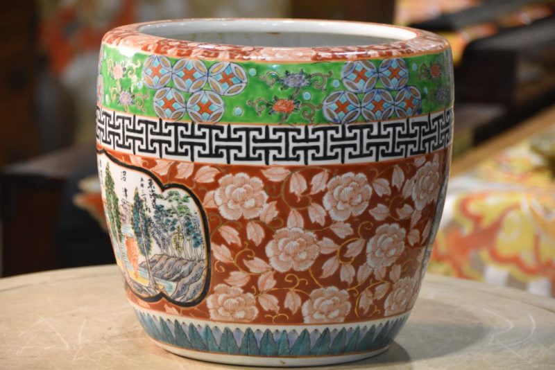Coloured Imari Hibachi Urn Width:270mm - Image 6