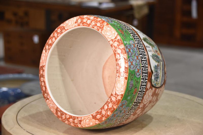 Coloured Imari Hibachi Urn Width:270mm - Image 5