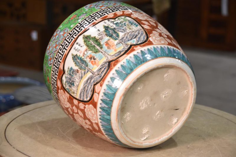 Coloured Imari Hibachi Urn Width:270mm - Image 4