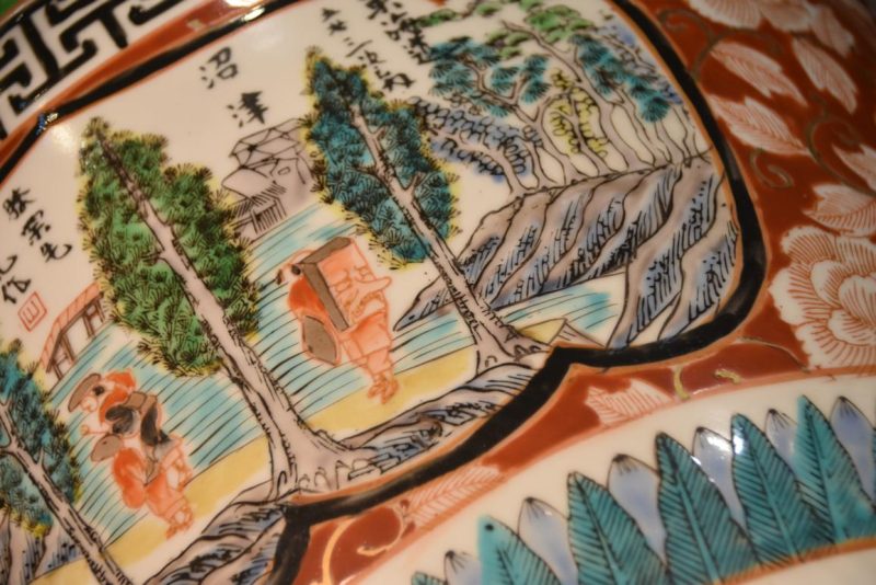 Coloured Imari Hibachi Urn Width:270mm - Image 3