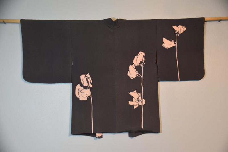 Roses on Grey Silk Haori