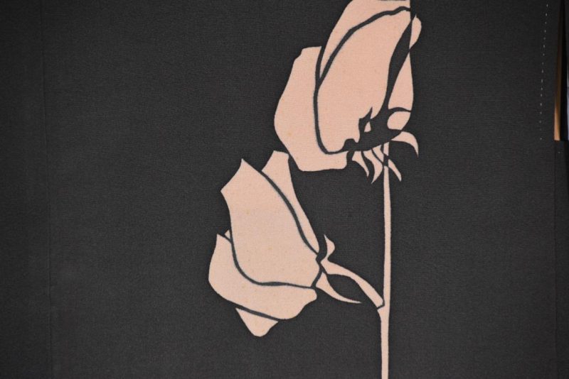 Roses on Grey Silk Haori - Image 4
