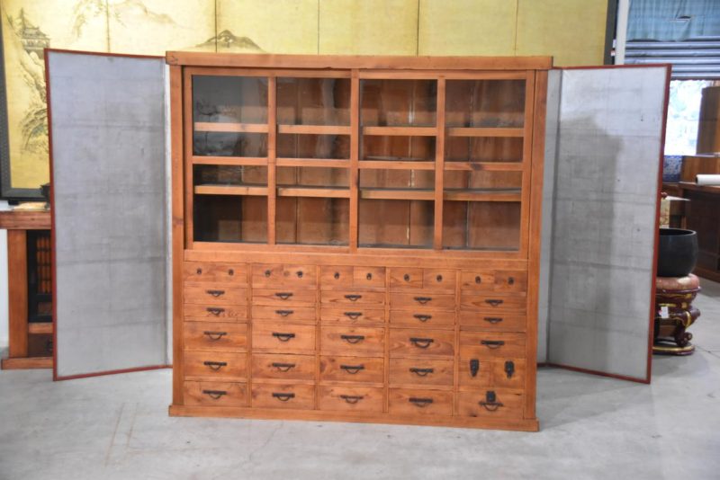 Antique Misedansu Shop Display Chest Width:1760mm