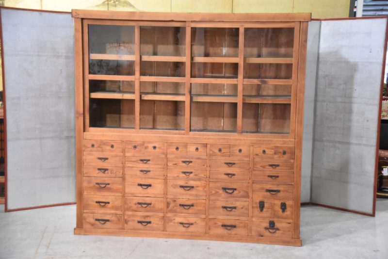 Antique Misedansu Shop Display Chest Width:1760mm - Image 15