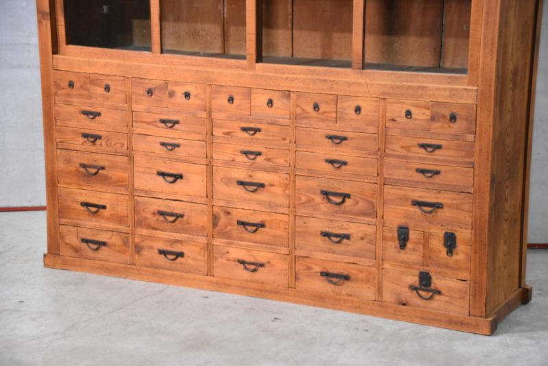 Antique Misedansu Shop Display Chest Width:1760mm - Image 14