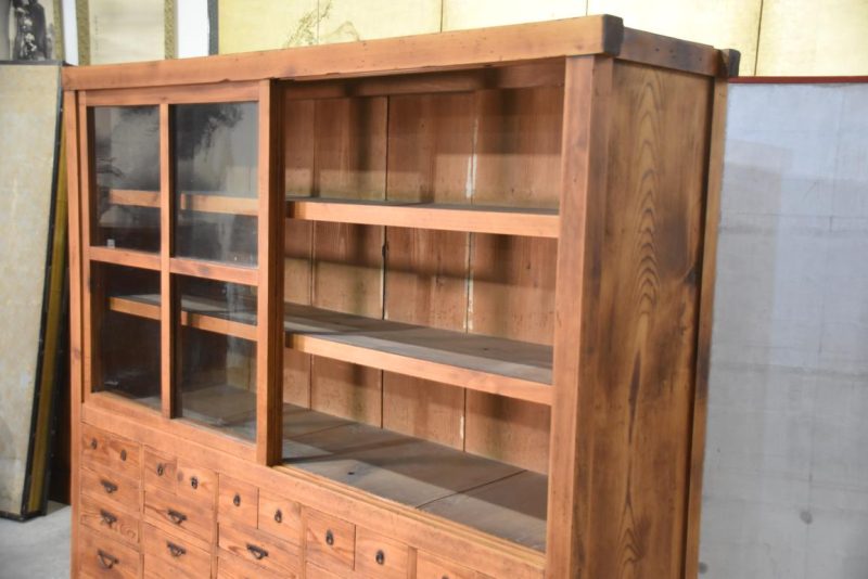 Antique Misedansu Shop Display Chest Width:1760mm - Image 9