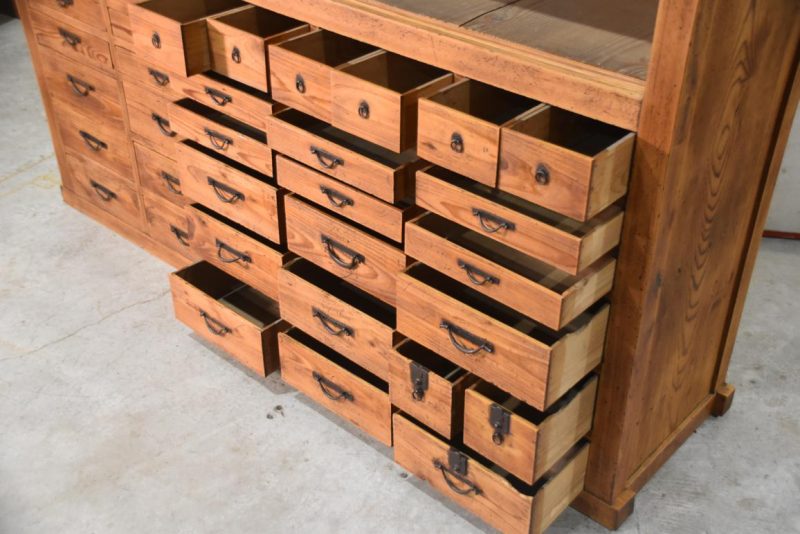 Antique Misedansu Shop Display Chest Width:1760mm - Image 7