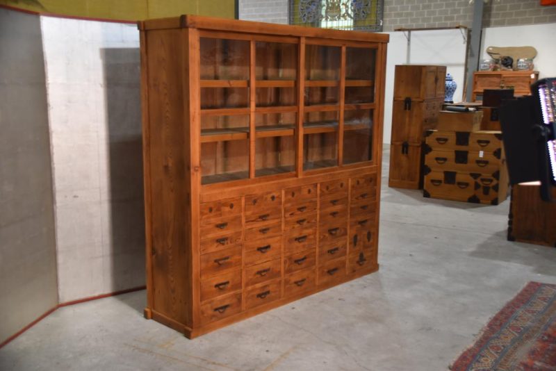 Antique Misedansu Shop Display Chest Width:1760mm - Image 3