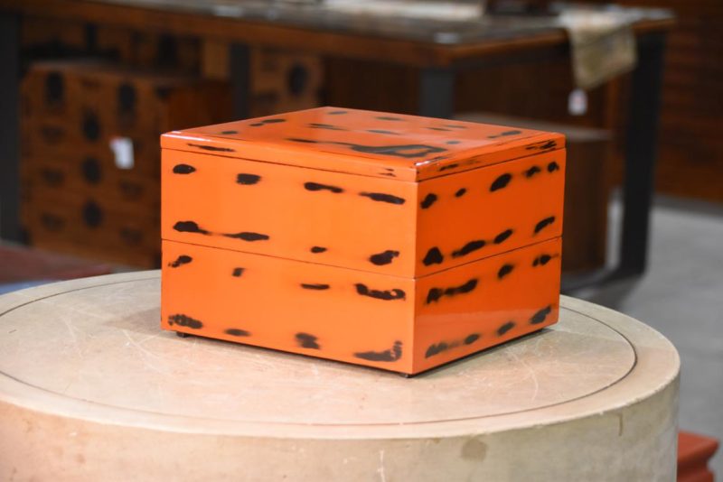 Negoro Lacquer Jubako Stacking Box Width:242mm