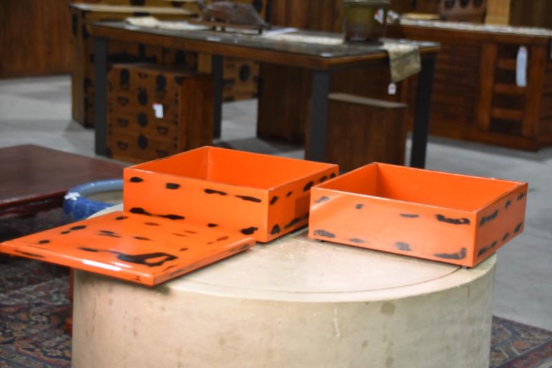 Negoro Lacquer Jubako Stacking Box Width:242mm - Image 6