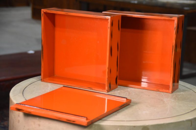 Negoro Lacquer Jubako Stacking Box Width:242mm - Image 5