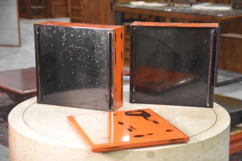 Negoro Lacquer Jubako Stacking Box Width:242mm - Image 3