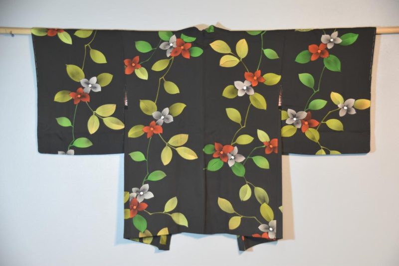 Floral Vintage Silk Haori Jacket - Image 3