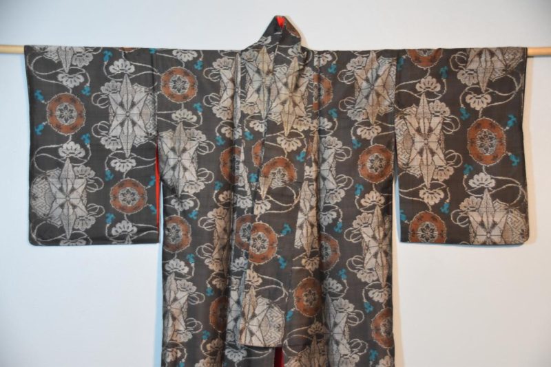 Japanese Silk Ikat Kimono - Image 6