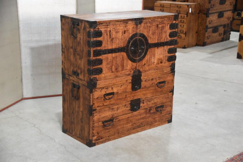 Edo Period Clothing Chest (2 Sections) Width:960mm - Image 6