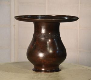 Japanese Ikenobu Bronze Vase Width:300mm