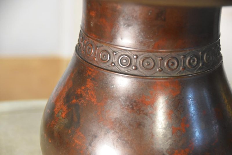 Japanese Ikenobu Bronze Vase Width:300mm - Image 6