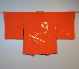 Rich Red Orange Silk Haori