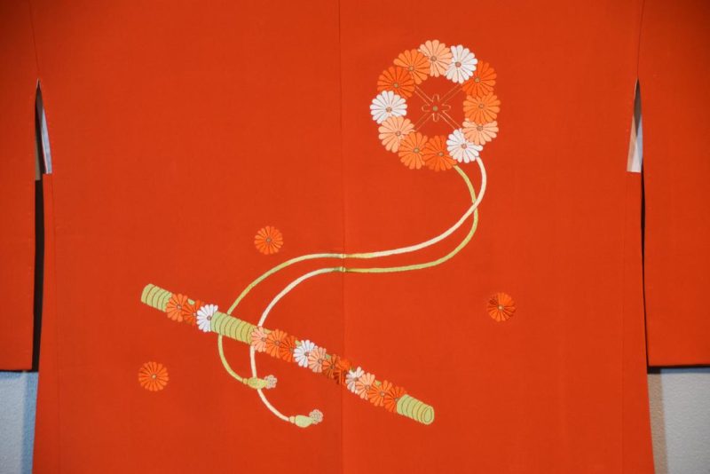 Rich Red Orange Silk Haori - Image 2