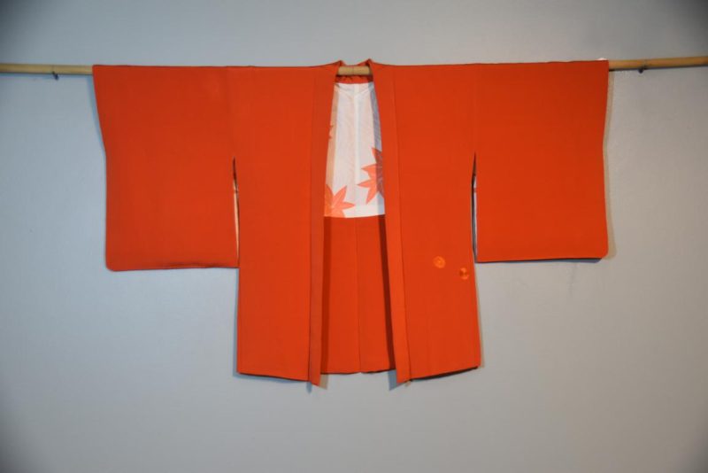 Rich Red Orange Silk Haori - Image 4