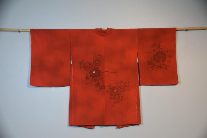 Rich Red Orange Silk Haori