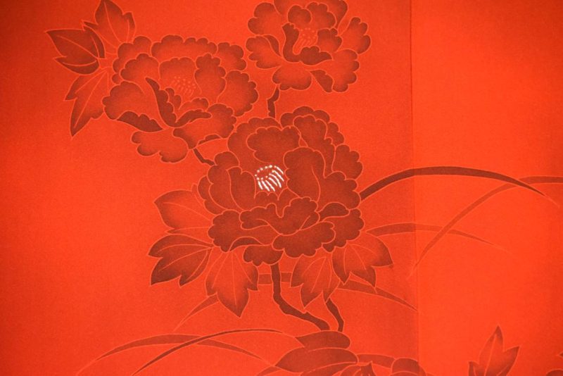 Rich Red Orange Silk Haori - Image 3