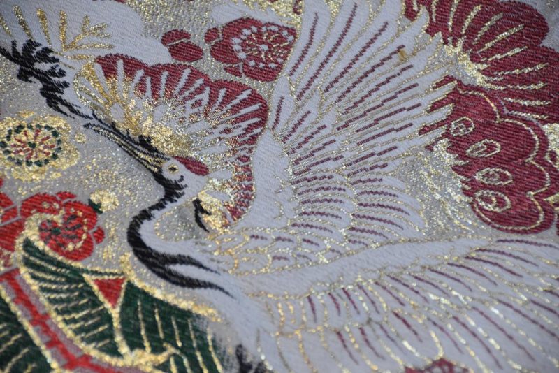 Flying Cranes and Hawkes Obi Double sided. - Image 7