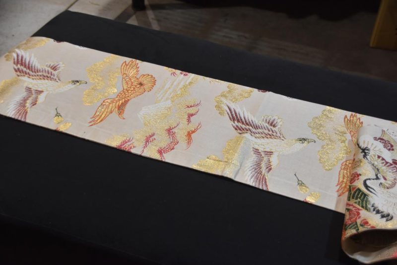 Flying Cranes and Hawkes Obi Double sided. - Image 6