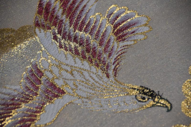 Flying Cranes and Hawkes Obi Double sided. - Image 5