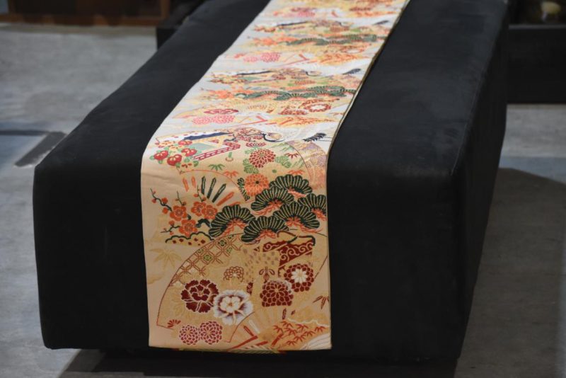 Flying Cranes with Pine and Cherry Blossom Obi