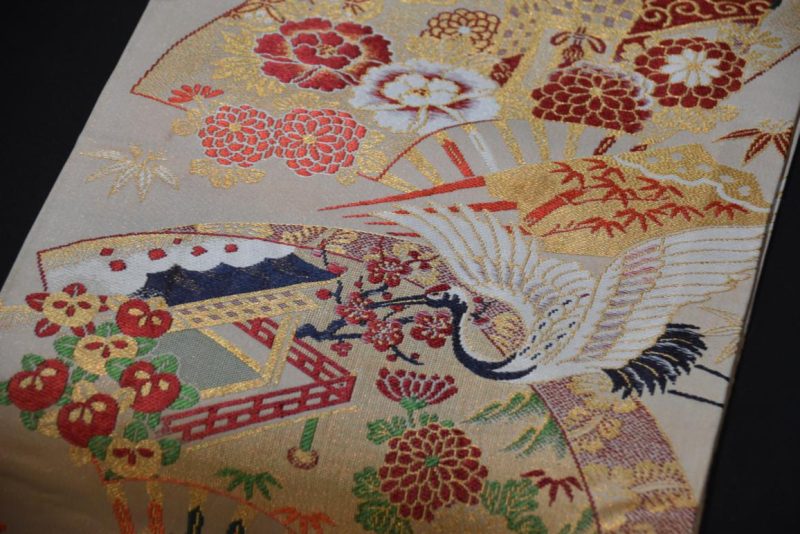 Flying Cranes with Pine and Cherry Blossom Obi - Image 2