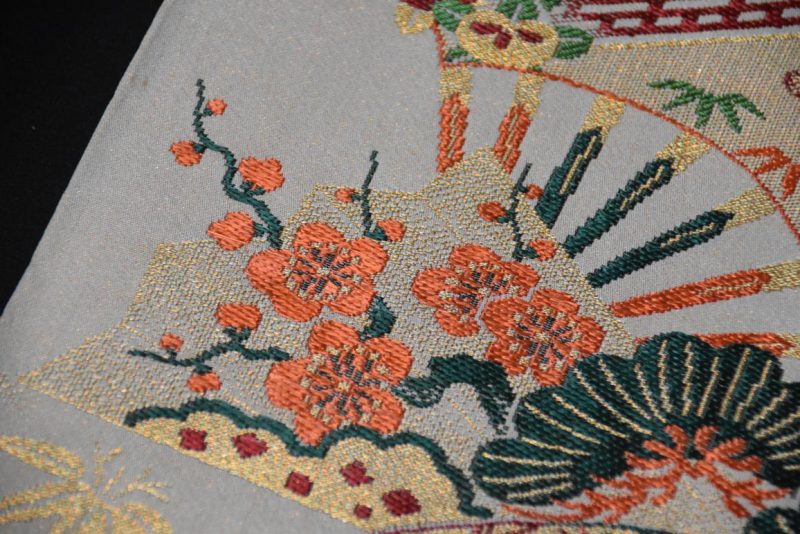Flying Cranes with Pine and Cherry Blossom Obi - Image 3