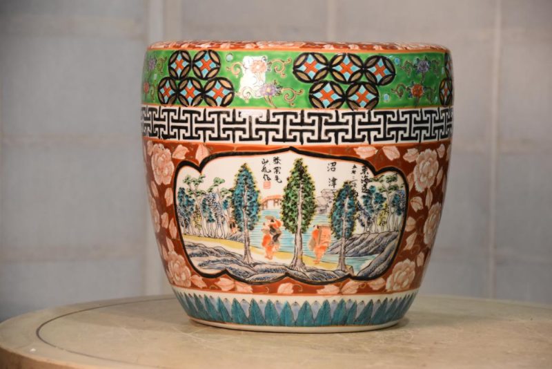 Coloured Imari Hibachi Width:280mm - Image 2