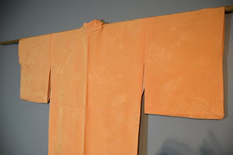 Peach Silk Jacquard Kimono - Image 6