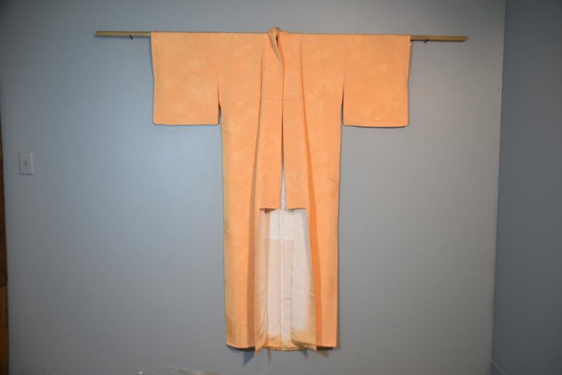 Peach Silk Jacquard Kimono - Image 5