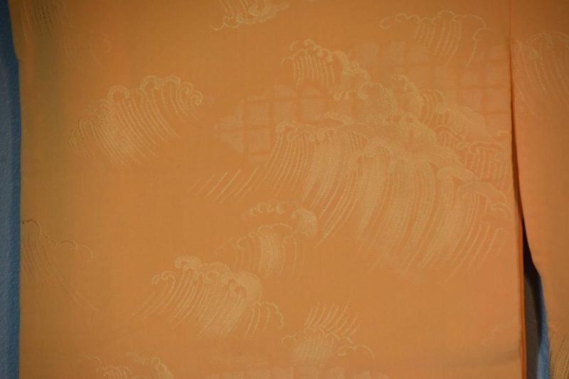 Peach Silk Jacquard Kimono - Image 3
