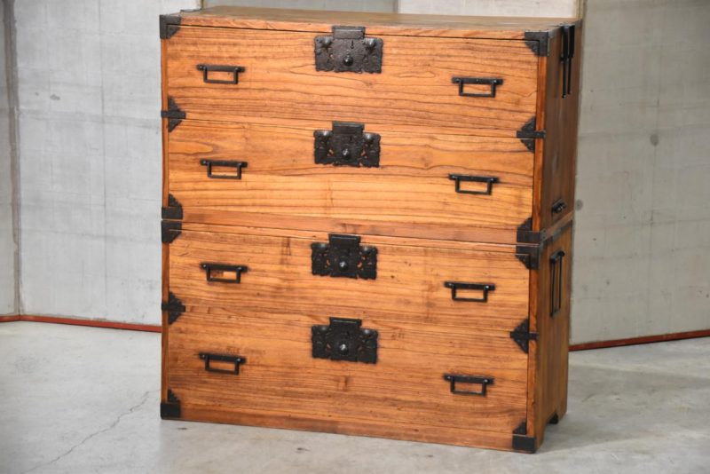Antique 2 Section Clothing Chest 4 Drawers Width:955mm - Image 2