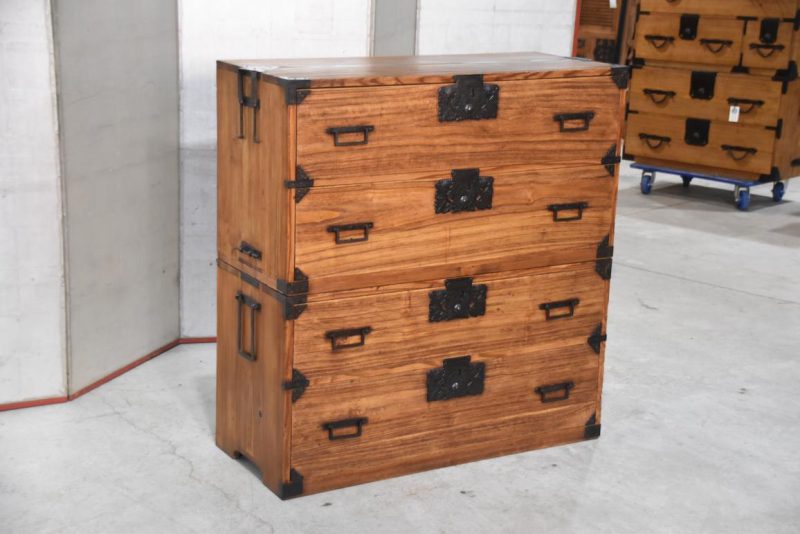 Antique 2 Section Clothing Chest 4 Drawers Width:955mm - Image 4