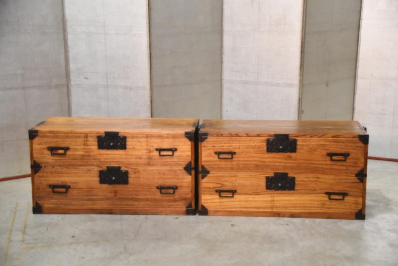 Antique 2 Section Clothing Chest 4 Drawers Width:955mm - Image 3