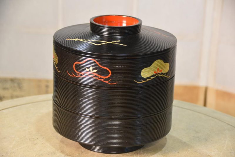 Chochin Shaped Jubako Lacquer Box Width:200mm - Image 2