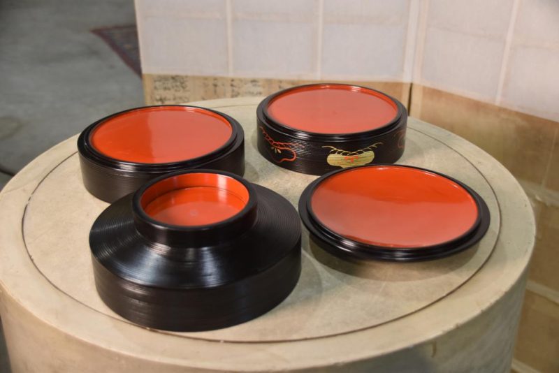 Chochin Shaped Jubako Lacquer Box Width:200mm - Image 3