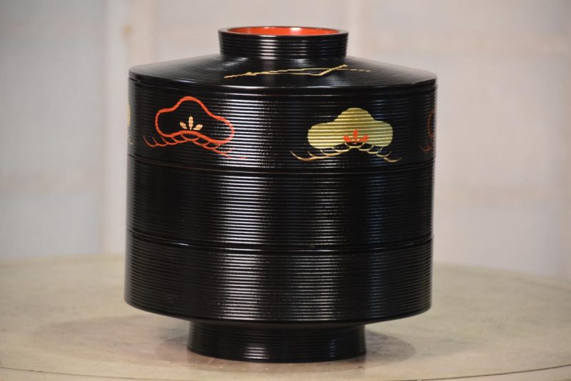 Chochin Shaped Jubako Lacquer Box Width:200mm - Image 6