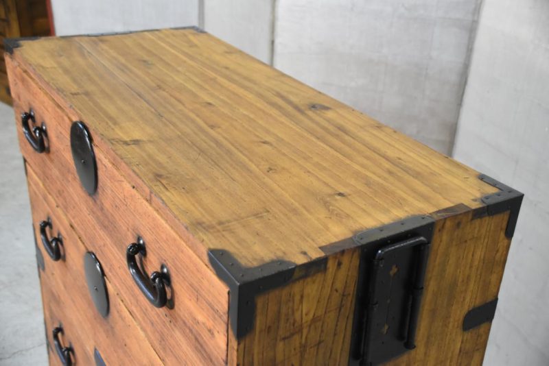 Antique 4 Drawer Clothing Chest (2 Sections)Width:940mm - Image 7