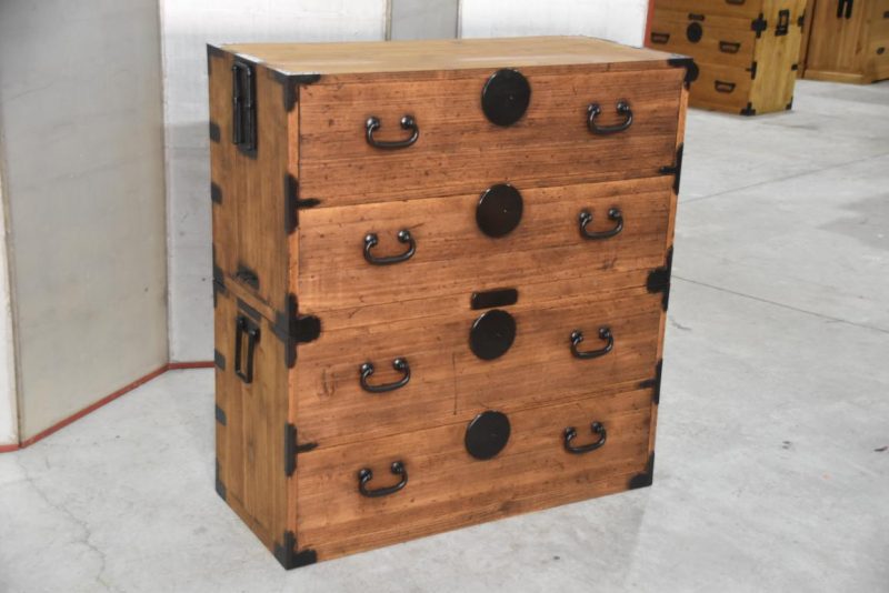 Antique 4 Drawer Clothing Chest (2 Sections)Width:940mm - Image 4