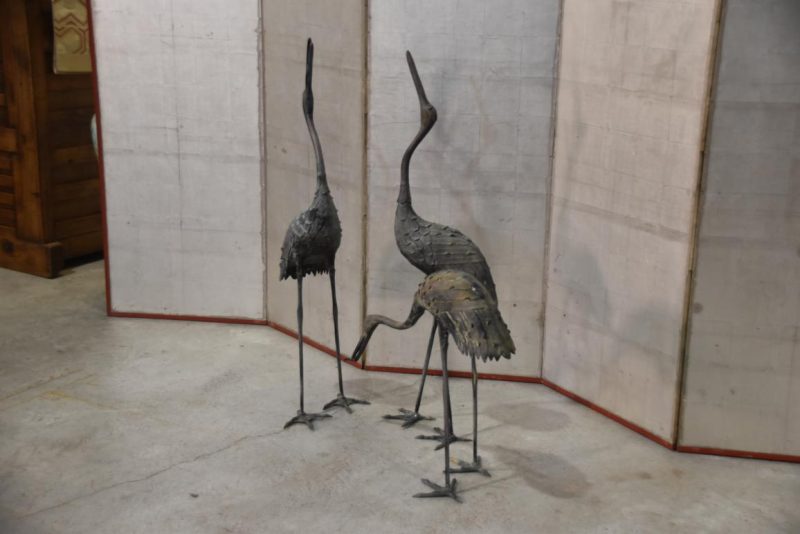 3 x Japanese Bronze Garden Cranes Height:1100mm - Image 10