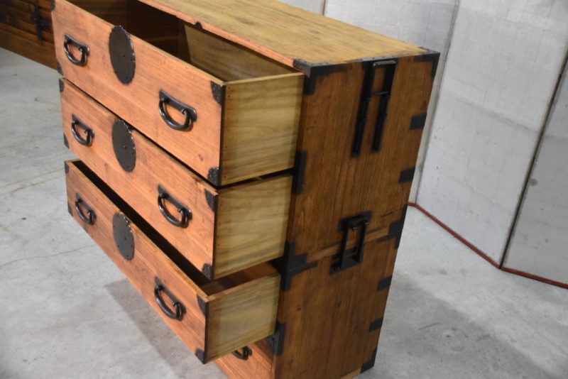 Antique 2 Section Clothing Chest 4 Drawers Width:975mm - Image 8